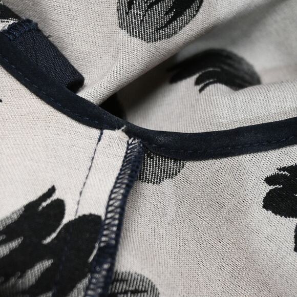 Lela Rose Navy Blue Textured Jacquard Spring Floral Top Size 8 - Picture 8 of 13